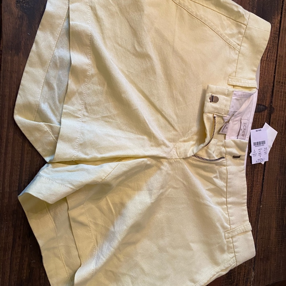 J. Crew Pale Yellow Powdered Oxford Shorts- NWT 8